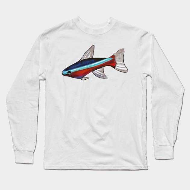 Neon Tetra Long Sleeve T-Shirt by shehitsback